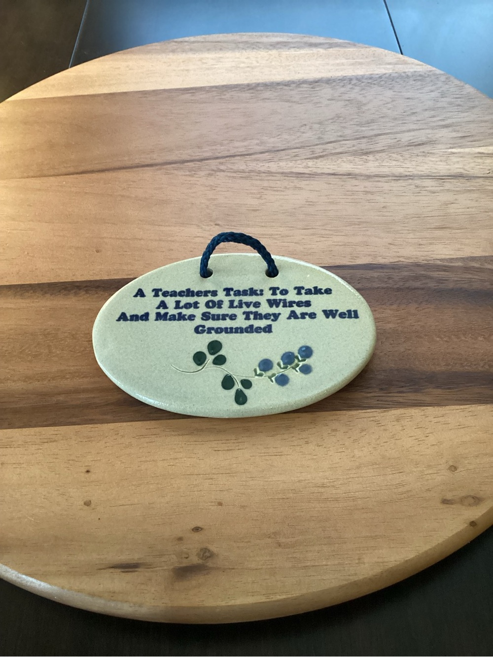 Moutaine Meadows A Teacher’s Task Handmade Pottery Plaque Wall Hanging like new
